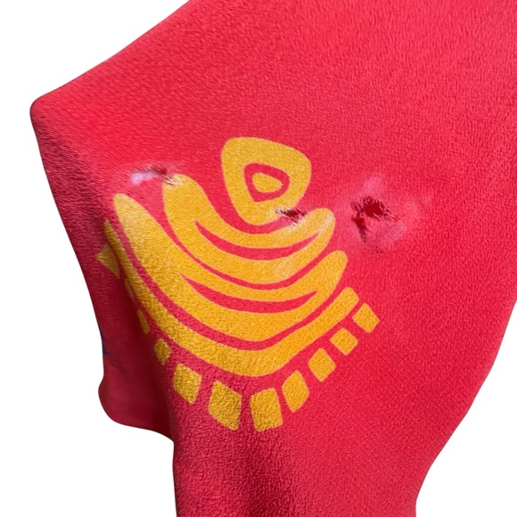 🔴5 for $40 SALE ! Bichon Red Midi 1/2 Button Up A Line Print Dress sz 6 - Picture 6 of 9